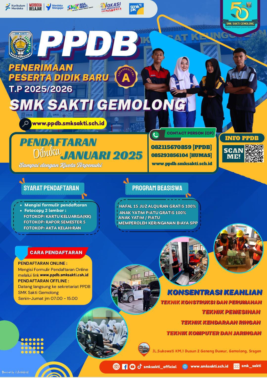 Penerimaan Peserta Didik Baru SMK Sakti Gemolong Tahun Ajaran 2025/2026